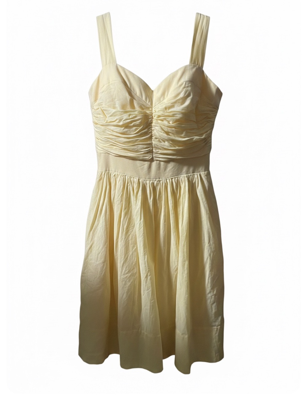 Dessy Collection pale Yellow Fit-and-Flare Dress bombshell, pinup 100%cotton